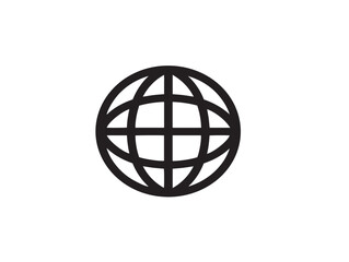 Minimal World Globe Icon Featuring Clean Elegant Vector Lines