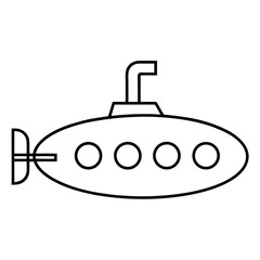 Classic Oval Submarine with Periscope Vector Illustration