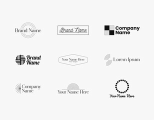 Fototapeta premium Minimalist Business Logo Icon Collection. Modern Company Branding Design Set