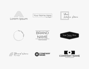 Minimalist Business Logo Icon Collection. Modern Company Branding Design Set