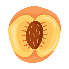 Peach illustration slice in soft warm palette