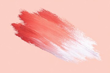 Textured brush stroke with coral and white on a pale pink background