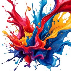 colorful paint splashes