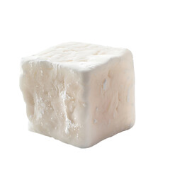 Cube of White, Textured Substance with Rounded Edges