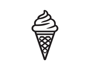 Sweet Ice Cream Illustration with Elegant Minimalist Line Art Style 