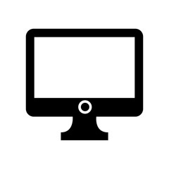 Desktop Computer Monitor Icon - Vector Technology Symbol