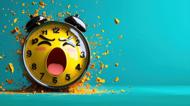 Vibrant countdown timer shifts unexpectedly into humorous emoji, embodying surprise elements in digital design clean aesthetics and smooth colors