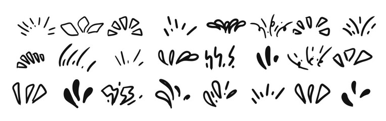 Fototapeta premium Set of hand drawn brush strokes 