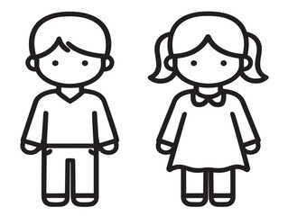 Fun Kids Icon Illustration in Clean Minimalist Vector Art Style 