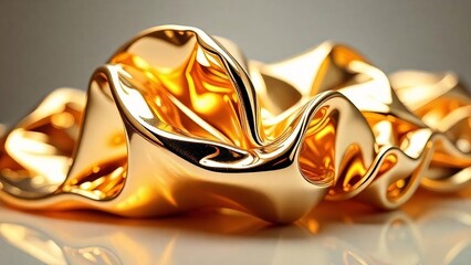 A folded gold metallic plate