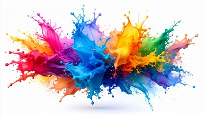 Explosive Colorful Paint Splashes