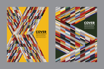 Vector abstract background with colorful diagonal stripes intersecting to form an X and S shape. Bold and modern design ideal for cover,  posters, creative projects, or digital artwork.