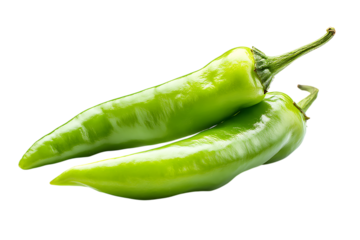 Fresh green chili peppers on black background.
