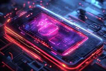 professional illustration showcases button on website transforms into glowing portal filled surprises