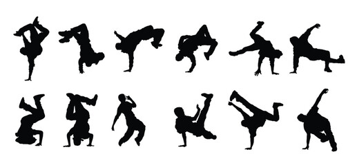 breakdancers set vector