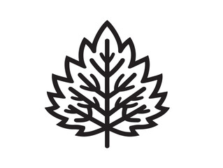 Beautiful Nature Leaf Icon in Smooth Minimalist Vector Artwork 