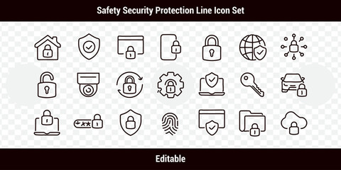 Editable Safety, Security, Protection Icon Set
