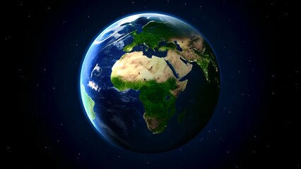 Fototapeta premium High-Resolution Satellite View of Planet Earth Centered on Africa, Europe, and the Middle East with Vivid Geographic Detail