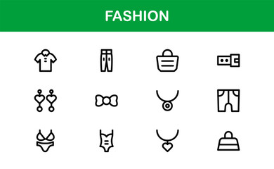 Fashion Industry Modern Professional Line Icon Pack Sleek Minimal Vector Set Featuring Clothing and Accessories