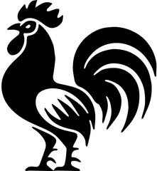 Chicken icon silhouette vector style,Detailed full body rooster black silhouette vector illustration,rooster icon silhouette illustration vector, flat rooster symbol collection