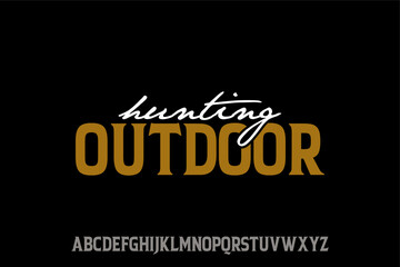 Hunting Outdoor typography font design in vector illustration
