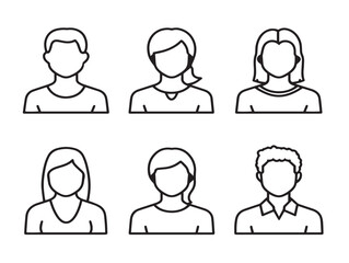 Fototapeta premium Stylish Minimal People Icon With Modern Vector Line Artwork 