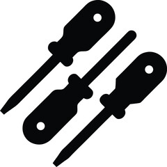 set of Torx drivers for specialized tasks silhouette engineering tool vector