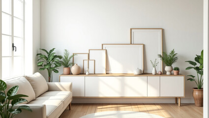 A Serene and Airy Light Living Room Interior with a Welcoming Atmosphere for Comfort and Style