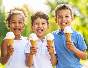 children eating ice cream