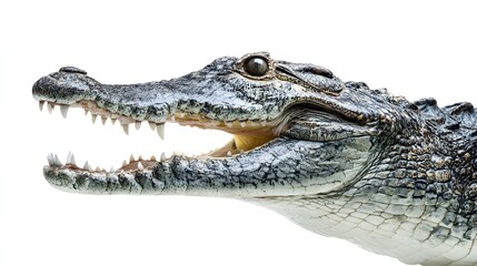 Fototapeta premium Close-up profile view of a crocodile's head.