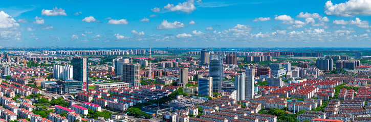 Urban environment of Songjiang Radio and Television Tower, Shanghai, China