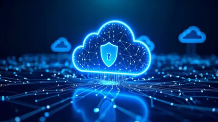 Secure Cloud Computing: Futuristic Data Protection Visualization - Powered by Adobe