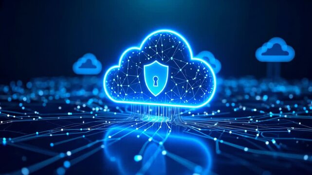 Secure Cloud Computing: Futuristic Data Protection Visualization