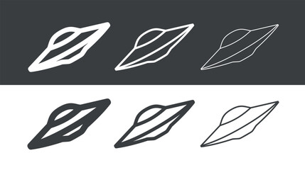 UFO icon. Symbol of fantasy, mysticism or space.Flying saucer, attribute of an alien or extraterrestrial civilization.