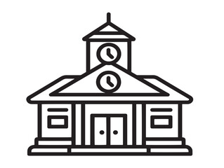 School Icon in Modern Clean Minimalist Vector Style