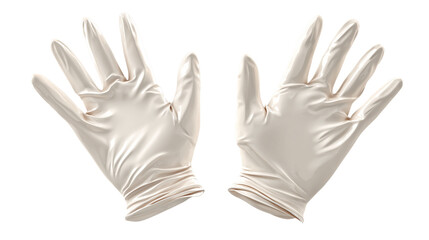 Obraz premium Two Sterile Gloves for Medical Use on Transparent