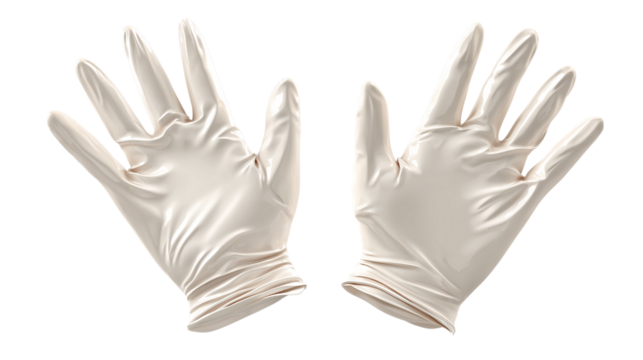Two Sterile Gloves for Medical Use on Transparent - Powered by Adobe