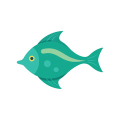 Obraz premium Ocean Life Flat Fish Icon Collection on White Background