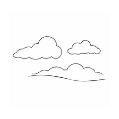 Fluffy cumulus clouds against white background weather