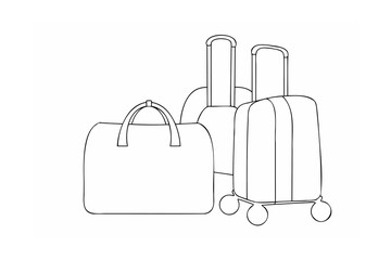 Luggage collection with handles and wheels travel bags