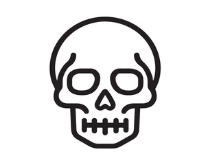 Modern Skull Symbol in Simple Minimal Vector Artwork