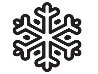 Gorgeous Snowflake Icon with Minimal Sleek Line Illustration
