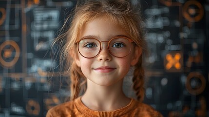 Cheerful child with futuristic business vision and creativity