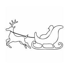Reindeer pulling Santa's sleigh christmas winter