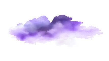 Abstract watercolor stain in shades of purple.
