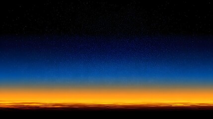 A vibrant sunset view from above, with a starry night sky.