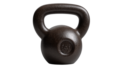 Black Kettlebell Weight on Transparent Background View
