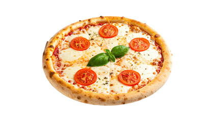 Thin crust pizza with cheese and tomato PNG