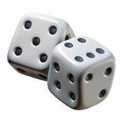 White dice game gambling casino risk luck chance play number dots cube random tabletop object isolated  100