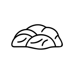 Line art a haystack with soft curved contour on agriculture farm